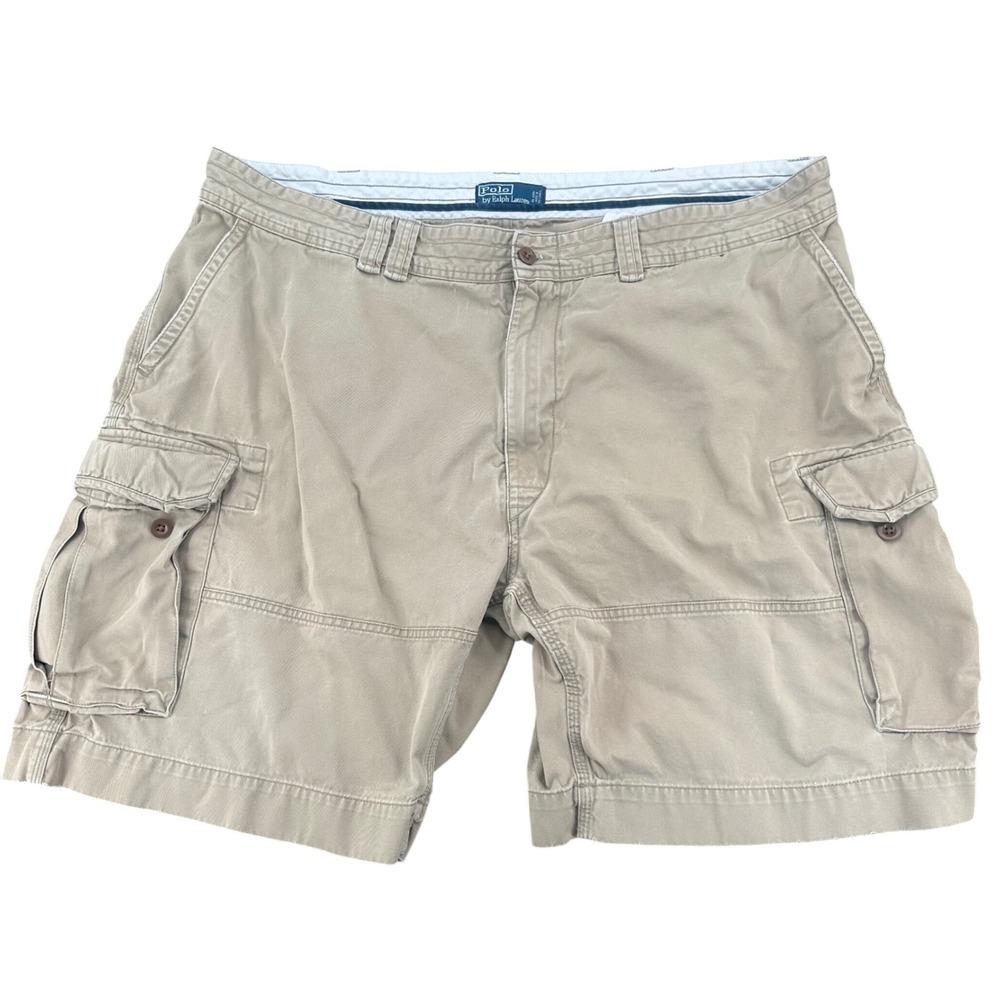 Polo Ralph Lauren Mens Cargo Shorts Khaki Tan Size 48 Big & Tall Utility Cotton